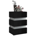 vidaXL Dulap noptieră cu LED negru lucios 45x35x67cm lemn prelucrat vidaXL Dulap noptieră cu LED negru lucios 45x35x67cm lemn prelucrat
