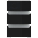 vidaXL Dulap noptieră cu LED negru lucios 45x35x67cm lemn prelucrat vidaXL Dulap noptieră cu LED negru lucios 45x35x67cm lemn prelucrat