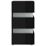 vidaXL Dulap noptieră cu LED negru lucios 45x35x67cm lemn prelucrat vidaXL Dulap noptieră cu LED negru lucios 45x35x67cm lemn prelucrat