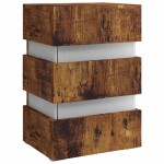 vidaXL Dulap noptieră cu LED, stejar afumat, 45x35x67cm lemn prelucrat vidaXL Dulap noptieră cu LED, stejar afumat, 45x35x67cm lemn prelucrat