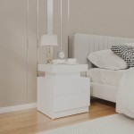 vidaXL Dulap noptieră, alb, 45x35x52 cm, lemn prelucrat vidaXL Dulap noptieră, alb, 45x35x52 cm, lemn prelucrat