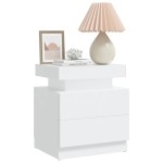 vidaXL Dulap noptieră, alb, 45x35x52 cm, lemn prelucrat vidaXL Dulap noptieră, alb, 45x35x52 cm, lemn prelucrat