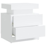 vidaXL Dulap noptieră, alb, 45x35x52 cm, lemn prelucrat vidaXL Dulap noptieră, alb, 45x35x52 cm, lemn prelucrat