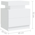 vidaXL Dulap noptieră, alb, 45x35x52 cm, lemn prelucrat vidaXL Dulap noptieră, alb, 45x35x52 cm, lemn prelucrat