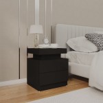 vidaXL Noptieră, negru, 45x35x52 cm, lemn prelucrat