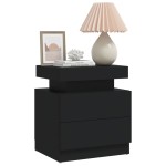 vidaXL Noptieră, negru, 45x35x52 cm, lemn prelucrat