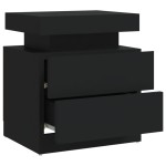 vidaXL Noptieră, negru, 45x35x52 cm, lemn prelucrat