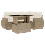 vidaXL Set canapele de grădină cu perne, 5 piese, bej, poliratan vidaXL Set canapele de grădină cu perne, 5 piese, bej, poliratan