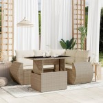 vidaXL Set canapele de grădină cu perne, 5 piese, bej, poliratan vidaXL Set canapele de grădină cu perne, 5 piese, bej, poliratan