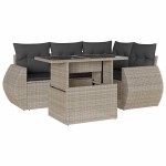 vidaXL Set canapele de grădină cu perne, 5 piese gri deschis poliratan vidaXL Set canapele de grădină cu perne, 5 piese gri deschis poliratan