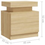 vidaXL Noptieră, stejar sonoma, 45x35x52 cm, lemn prelucrat vidaXL Noptieră, stejar sonoma, 45x35x52 cm, lemn prelucrat