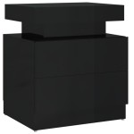 vidaXL Noptieră, negru extralucios, 45x35x52 cm, lemn prelucrat vidaXL Noptieră, negru extralucios, 45x35x52 cm, lemn prelucrat