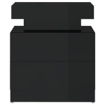vidaXL Noptieră, negru extralucios, 45x35x52 cm, lemn prelucrat vidaXL Noptieră, negru extralucios, 45x35x52 cm, lemn prelucrat