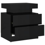 vidaXL Noptieră, negru extralucios, 45x35x52 cm, lemn prelucrat vidaXL Noptieră, negru extralucios, 45x35x52 cm, lemn prelucrat