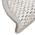 vidaXL Covoraș scări autoadeziv aspect sisal 15 buc. platină 56x17x3cm