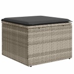 vidaXL Set mobilier de grădină cu perne, 8 piese gri deschis poliratan