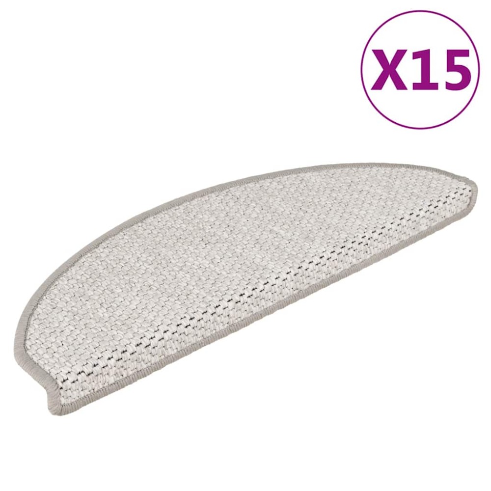 vidaXL Covoraș scări autoadeziv 15 buc platină 65x21x4 cm aspect sisal