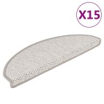 vidaXL Covoraș scări autoadeziv 15 buc platină 65x21x4 cm aspect sisal