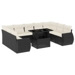 vidaXL Set canapele de grădină cu perne, 10 piese, negru, poliratan vidaXL Set canapele de grădină cu perne, 10 piese, negru, poliratan