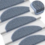 vidaXL Covorașe scări autoadezive, 15 buc. albastru 65x21x4 cm, sisal vidaXL Covorașe scări autoadezive, 15 buc. albastru 65x21x4 cm, sisal