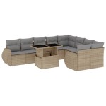 vidaXL Set canapele de grădină cu perne, 10 piese, bej, poliratan