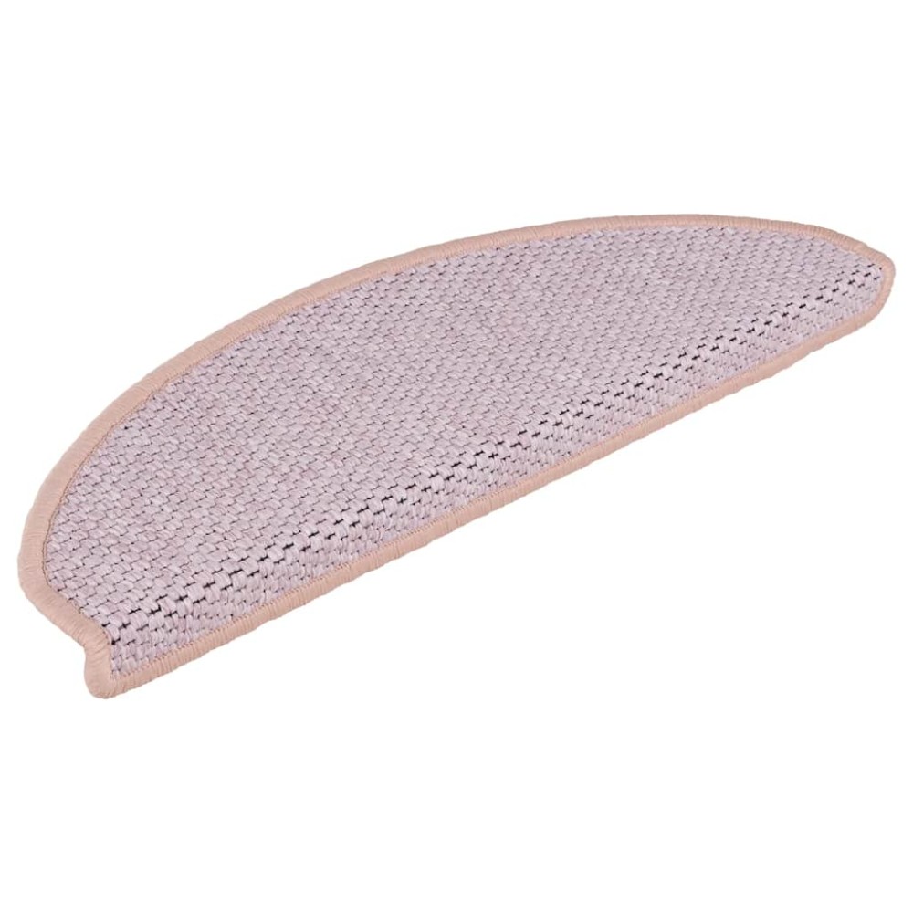 vidaXL Covorașe scări autoadezive 15 buc. roz 65x21x4 cm aspect sisal