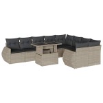 vidaXL Set canapele de grădină cu perne 10 piese gri deschis poliratan vidaXL Set canapele de grădină cu perne 10 piese gri deschis poliratan