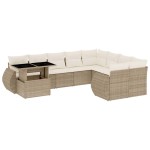 vidaXL Set canapele de grădină cu perne, 10 piese, bej, poliratan