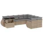 vidaXL Set canapele de grădină cu perne, 10 piese, bej, poliratan
