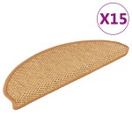 vidaXL Covorașe scări autoadezive, 15 buc. portocaliu 65x21x4cm, sisal