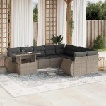 vidaXL Set canapele de grădină cu perne 10 piese gri deschis poliratan vidaXL Set canapele de grădină cu perne 10 piese gri deschis poliratan