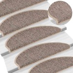 vidaXL Covorașe scări autoadezive, 15 buc. bej închis, 65x21x4cm sisal vidaXL Covorașe scări autoadezive, 15 buc. bej închis, 65x21x4cm sisal