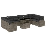 vidaXL Set canapele de grădină cu perne, 11 piese, gri, poliratan vidaXL Set canapele de grădină cu perne, 11 piese, gri, poliratan