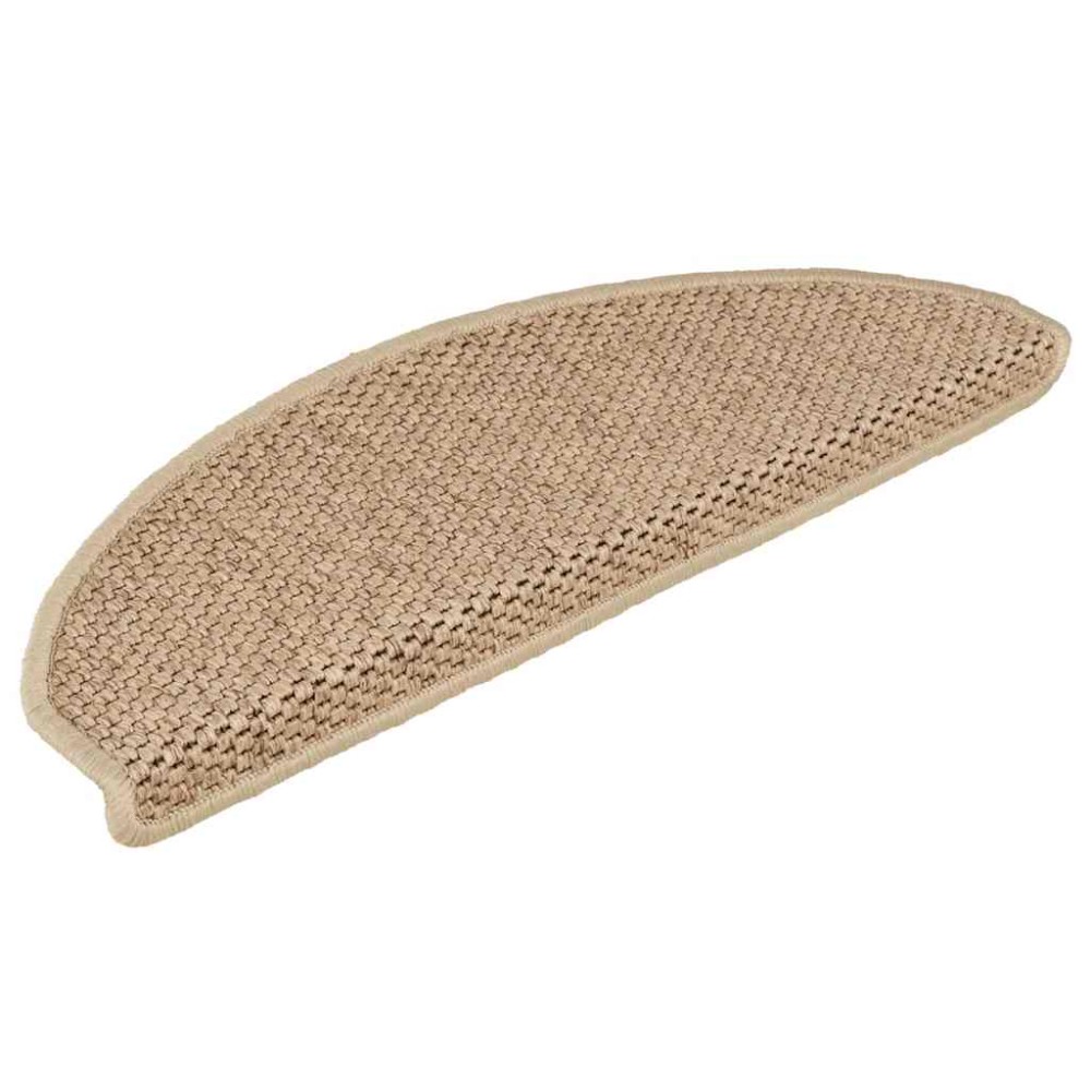 vidaXL Covorașe scări autoadezive 15buc nisipiu 65x21x4cm aspect sisal
