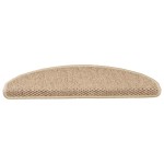 vidaXL Covorașe scări autoadezive 15buc nisipiu 65x21x4cm aspect sisal