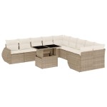 vidaXL Set canapele de grădină cu perne, 11 piese, bej, poliratan