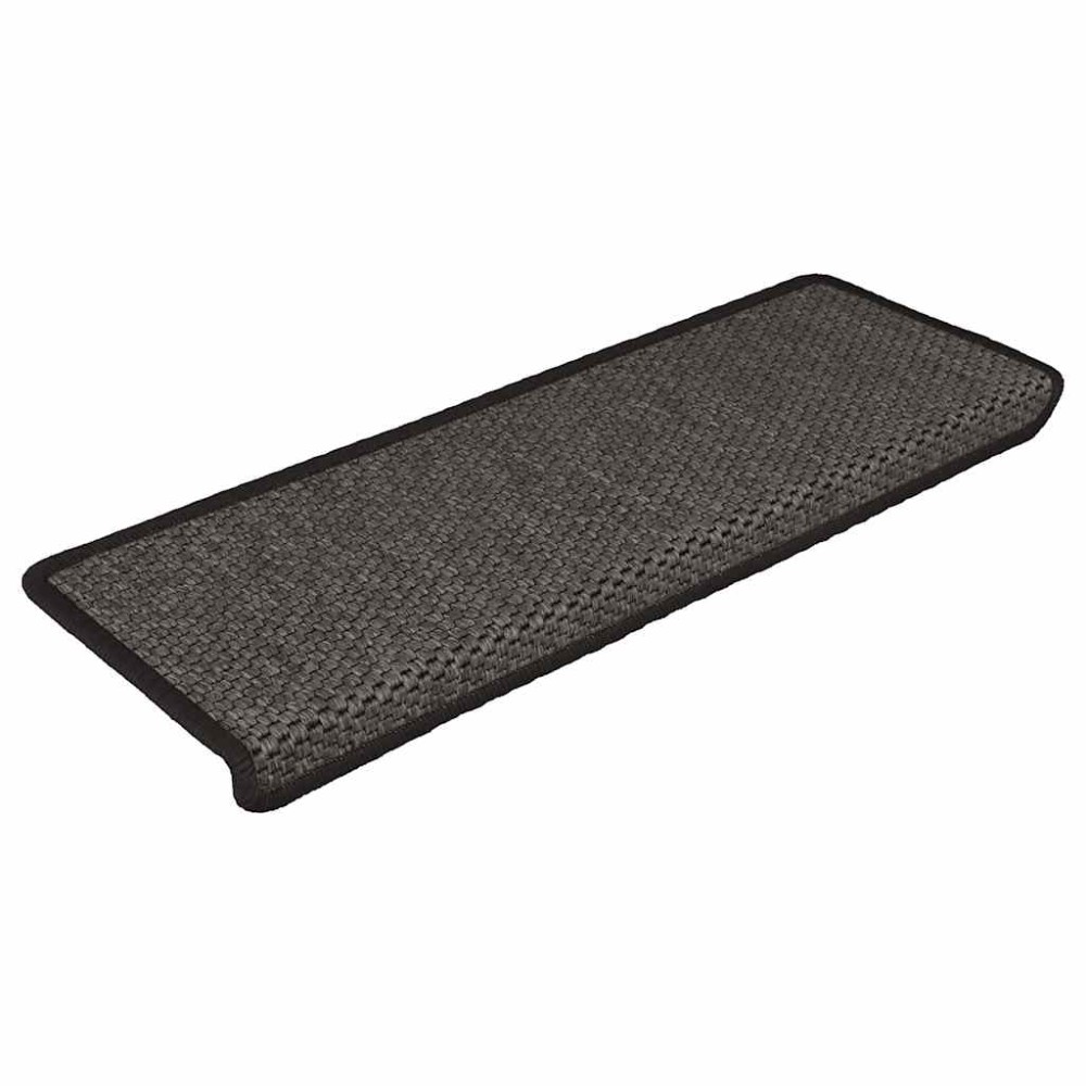 vidaXL Covorașe scări autoadezive, 15 buc. antracit 65x21x4 cm sisal