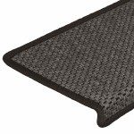 vidaXL Covorașe scări autoadezive, 15 buc. antracit 65x21x4 cm sisal