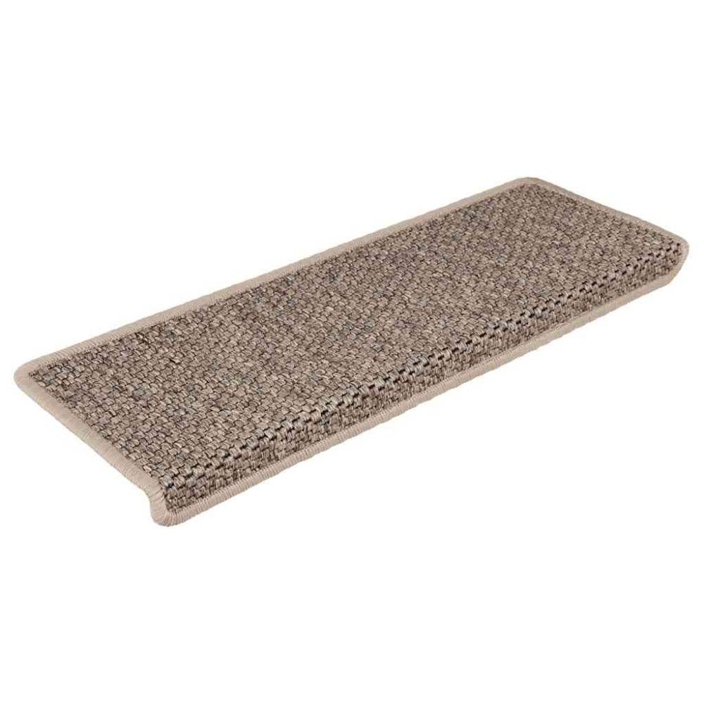 vidaXL Covorașe scări autoadezive, 15 buc. bej 65x21x4 cm aspect sisal
