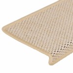 vidaXL Covorașe scări autoadezive, 15 buc., crem, 65x21x4 cm, sisal