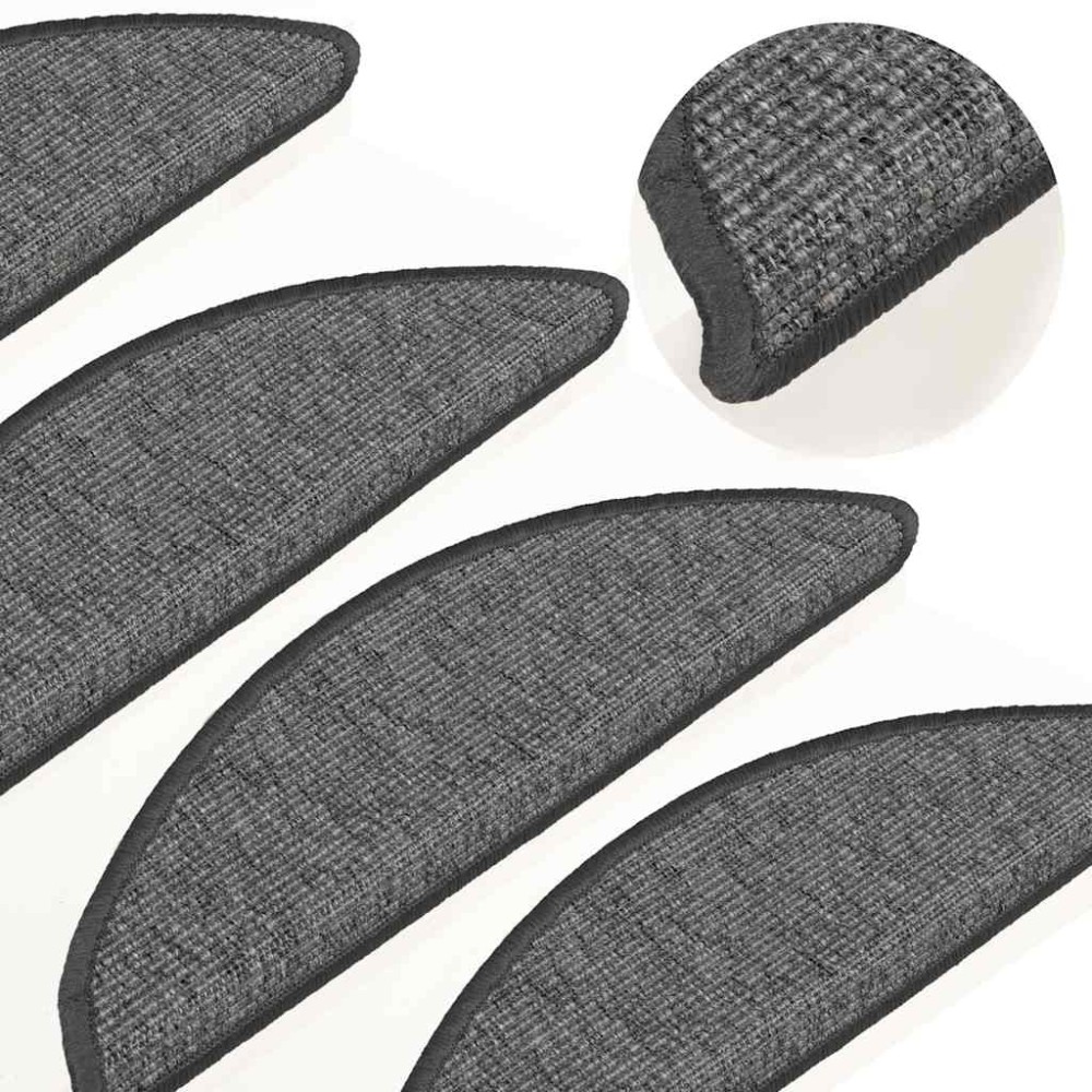 vidaXL Covorașe pentru scări, 15 buc., 56x17x3 cm, bej și gri, semirotunde