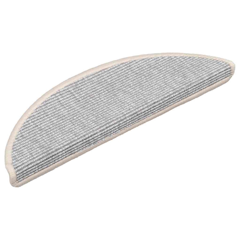 vidaXL Covorașe scări, 15 buc., 56x17x3 cm, semirotunde, argintii