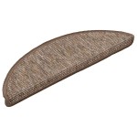 vidaXL Covorașe pentru scări, 15 buc., 56x17x3 cm, maro deschis, semirotunde