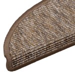 vidaXL Covorașe pentru scări, 15 buc., 56x17x3 cm, maro deschis, semirotunde