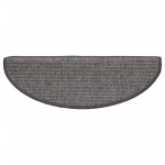 vidaXL Covorașe pentru scări, 15 buc., 65x21x4 cm, bej și gri, semirotunde, mari