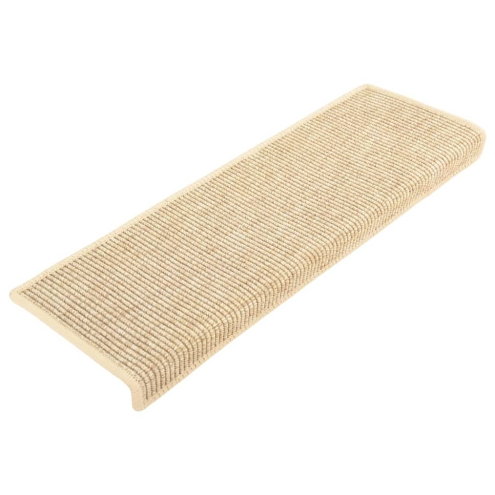 vidaXL Covorașe scări autoadezive 15 buc. bej deschis 65x21x4cm sisal