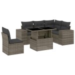vidaXL Set mobilier grădină cu perne, 6 piese, gri, poliratan vidaXL Set mobilier grădină cu perne, 6 piese, gri, poliratan