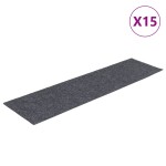 vidaXL Covorașe pentru scări autoadezive, 15 buc., 76x20 cm, gri deschis, dreptunghiulare vidaXL Covorașe pentru scări autoadezive, 15 buc., 76x20 cm, gri deschis, dreptunghiulare