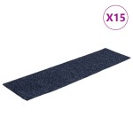 vidaXL Covorașe autoadezive pentru scări, 15 buc., 76x20 cm, gri, albastru, dreptunghiulare vidaXL Covorașe autoadezive pentru scări, 15 buc., 76x20 cm, gri, albastru, dreptunghiulare
