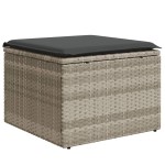 vidaXL Set mobilier de grădină cu perne, 8 piese gri deschis poliratan